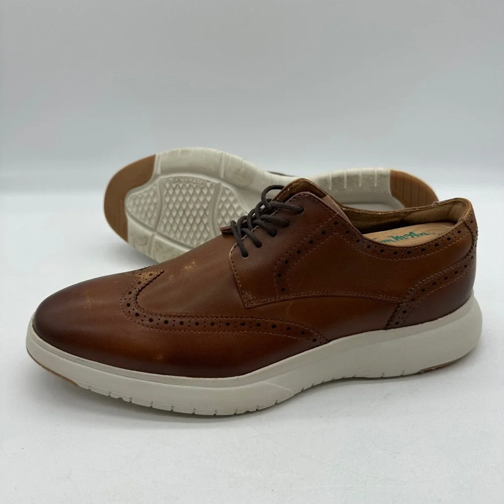 Florsheim 11768-229 Mens 8.5M Cognac‎ Brown Leather Dash Wingtip Oxford Shoes